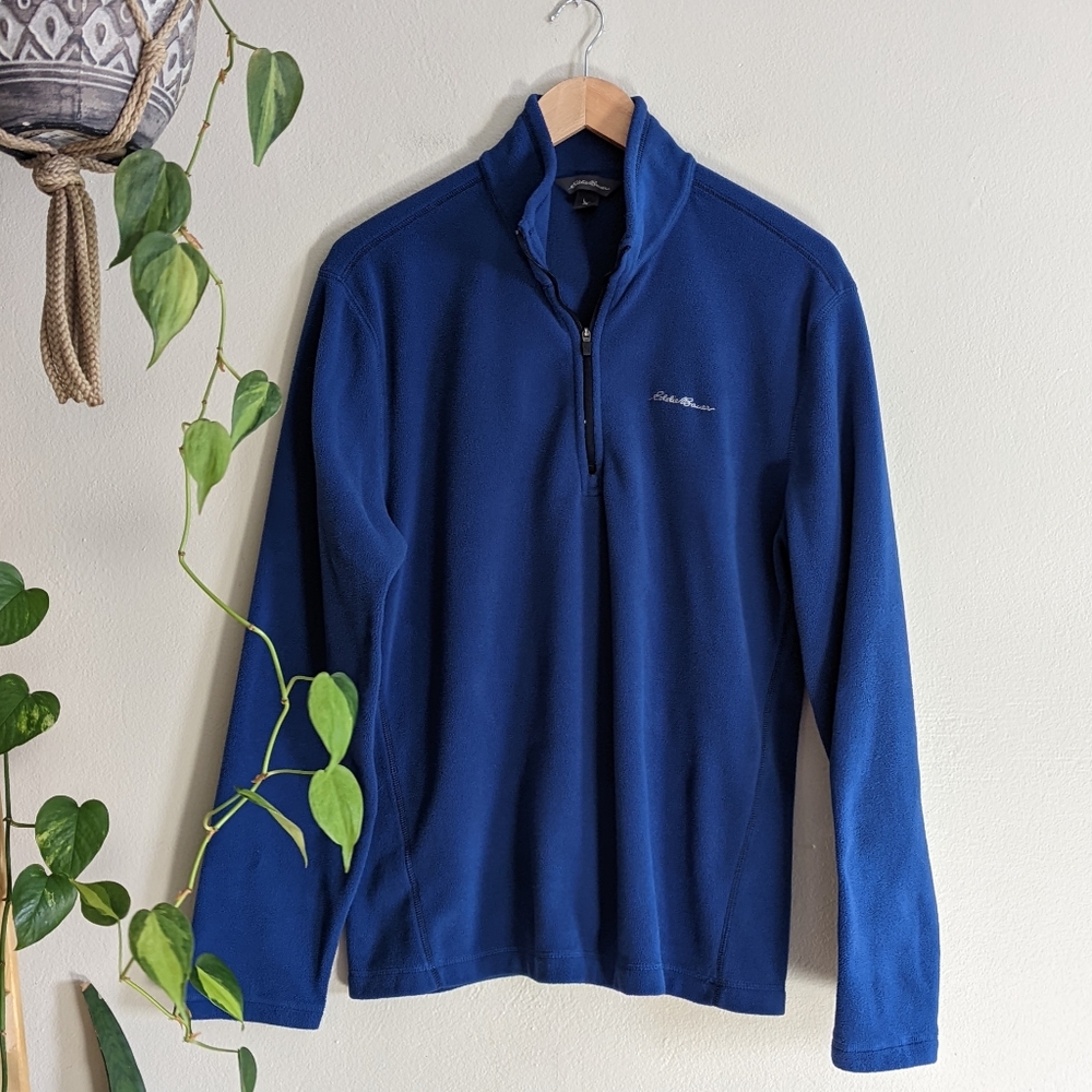 Eddie Bauer | Royal Blue Quarter Zip Fleece Pullover